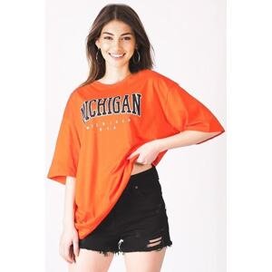 Madmext Women's Orange Printed T-Shirt