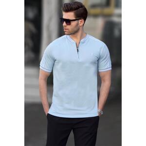 Madmext Men's Blue Polo Neck T-Shirt 9281