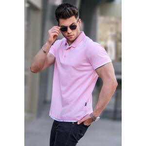 Madmext Pink Basic Polo Neck T-Shirt 5885