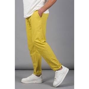 Madmext Yellow Muslin Fabric Men's Basic Trousers 5491
