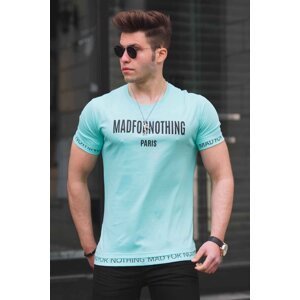 Madmext Men's Printed Turquoise T-Shirt 4588