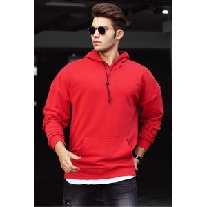 Madmext Basic Red Men's Hooded Sweatshirt 4764