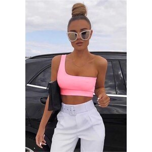 Madmext Mad Girls One Shoulder Pink Strappy Body Mg325