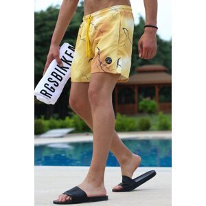 Madmext Men's Yellow Shorts 5093