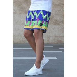 Madmext Navy Blue Printed Marine Shorts 2957