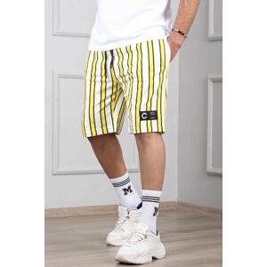 Madmext Striped Yellow Daily Shorts 2915