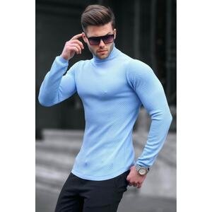 Madmext Men's Blue Turtleneck Knitwear Sweater 6306