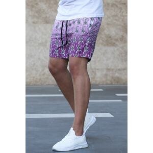 Madmext Turtle Patterned Purple Beach Shorts 2372