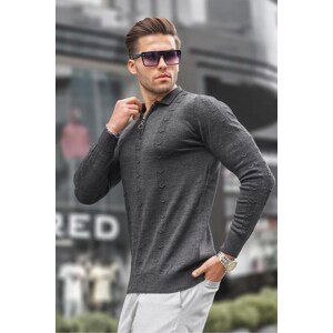 Madmext Anthracite Zipper Detailed Knitwear Sweater 5606