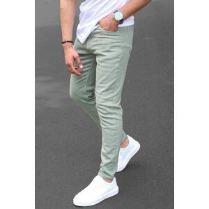 Madmext Men's Green Canvas Slim Fit Trousers
