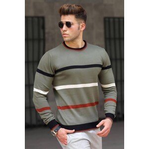 Madmext Khaki Striped Knitwear Sweater 5171