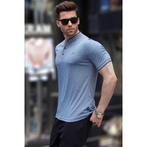 Madmext Navy Blue Judge Collar Men's Polo T-Shirt 6107