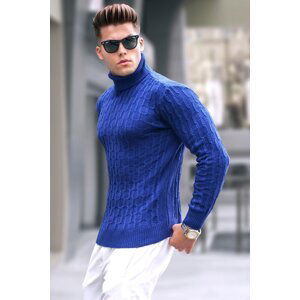 Madmext Light Navy Blue Turtleneck Knitwear Sweater 5759