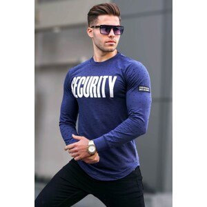 Madmext Navy Blue Ripped Detailed Printed Sweatshirt 4126