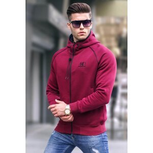 Madmext Red Zippered Hoodie Sweatshirt 4701