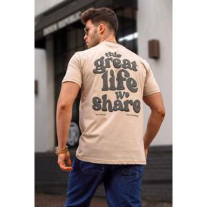 Madmext Printed Beige T-shirt 5357