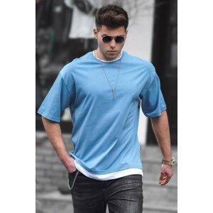 Madmext Men's Blue Oversize T-Shirt 4978