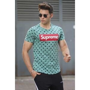 Madmext Men's Green Spotted T-Shirt 2640