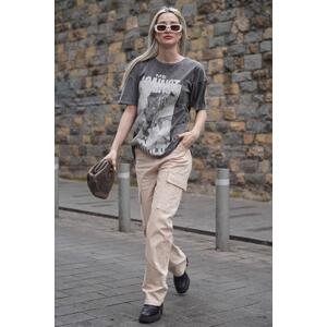 Madmext Beige Pocket Detailed Cargo Trousers