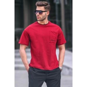 Madmext Burgundy Pieced Basic Men's T-Shirt 6090