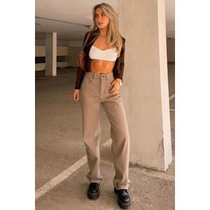 Madmext Mad Girls Beige Palazzo Jeans