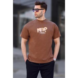 Madmext Men's Printed Brown T-Shirt 6124