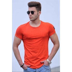 Madmext Ripped Detailed Orange T-Shirt 2883