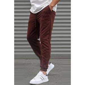 Madmext Brown Basic Men's Tracksuit with Elastic Legs 5494