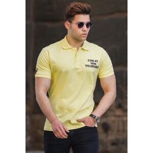 Madmext Men's Yellow Polo Neck T-Shirt 5247