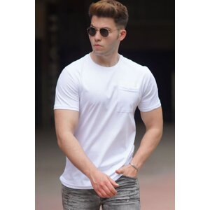 Madmext White Pocket Detailed T-Shirt 5241