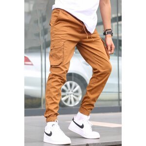 Madmext Camel Slim Fit Jogger Trousers 5740