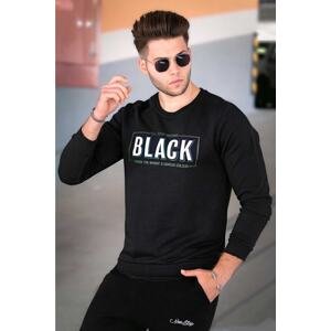 Madmext Black Printed Men's Sweatshirt 4755