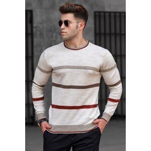 Madmext Beige Striped Knitwear Sweater 5171