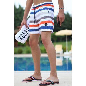 Madmext Red Striped Swimming Shorts 2945