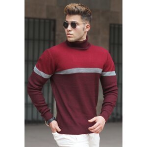 Madmext Burgundy Turtleneck Sweater 5149