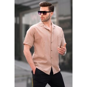 Madmext Men's Mink Basic Short Sleeve Shirt 5598