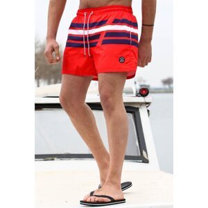 Madmext Red Striped Men's Swim Shorts 6363