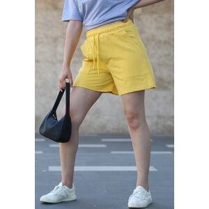 Madmext Mad Girls Yellow Shorts