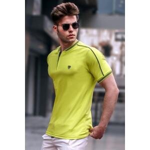 Madmext Men's Apple Green Polo Neck T-Shirt 9281