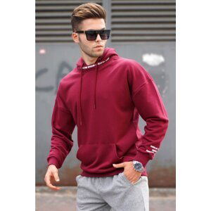 Madmext Claret Red Printed Men's Sweatshirt 4789