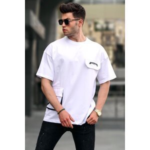 Madmext White Pocket Oversize T-Shirt 5833