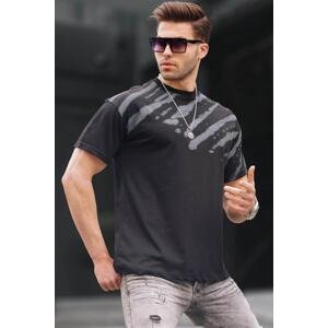 Madmext Men's Black Patterned Over Fit T-Shirt 6116