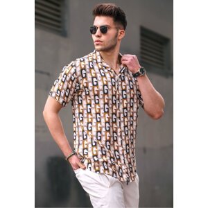 Madmext Camel Patterned Shirt 5535