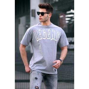 Madmext Printed Dyed Gray Oversize T-shirt 5393