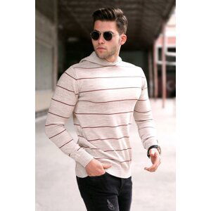 Madmext Beige Men's Hoodie Sweater 5623