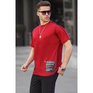 Madmext Men's Burgundy Printed Over Fit T-Shirt 6111