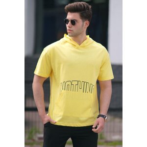 Madmext Men's Yellow Printed T-Shirt 5236