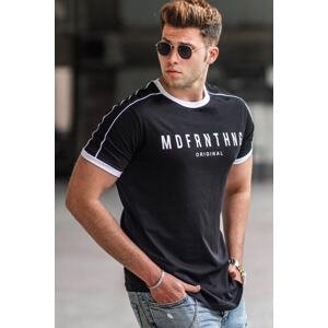 Madmext Men's Printed Black T-Shirt 5259