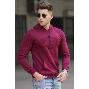 Madmext Claret Red Hooded Sweatshirt 5289