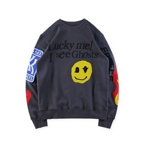 Madmext Mad Girls Anthracite Printed Oversize Sweatshirt